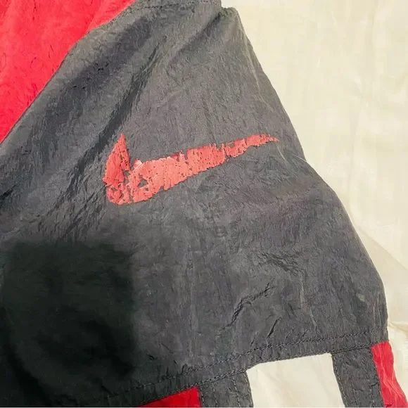 Vintage Nike Mens Dark Red Black And White Windbreaker Jacket XXL - Picture 5 of 9